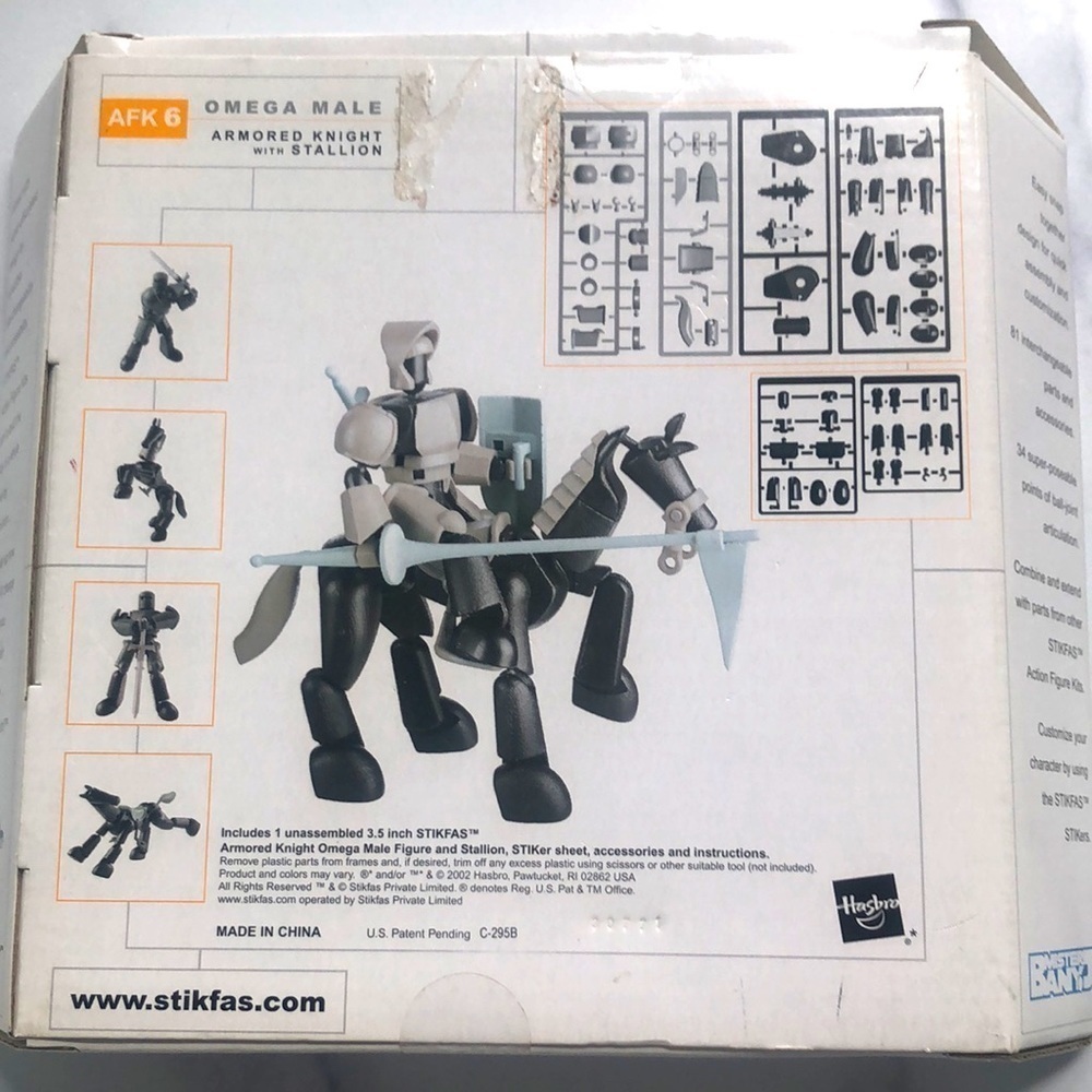 Stikfas Omega Male Armored Knight With Stallion Deluxe Action Figure Kit - Picture 2 of 9
